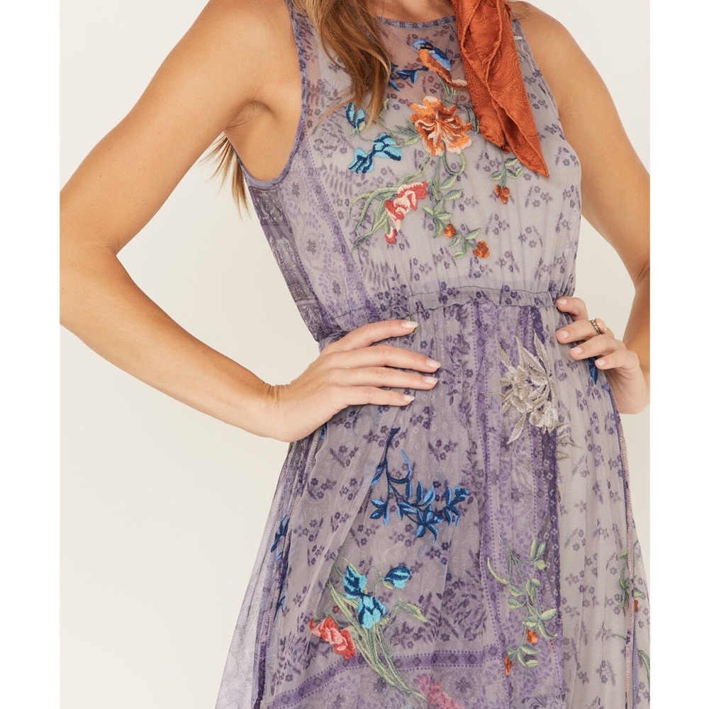 NWT $385 JOHNNY WAS Silvana Mesh Dress Slip XS